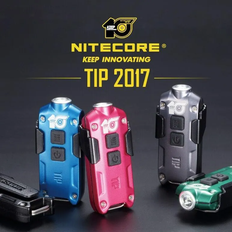 Gift Set TIP Metal Micro USB Rechargeable Key Button Light   Clip mini EDC small Flashlight