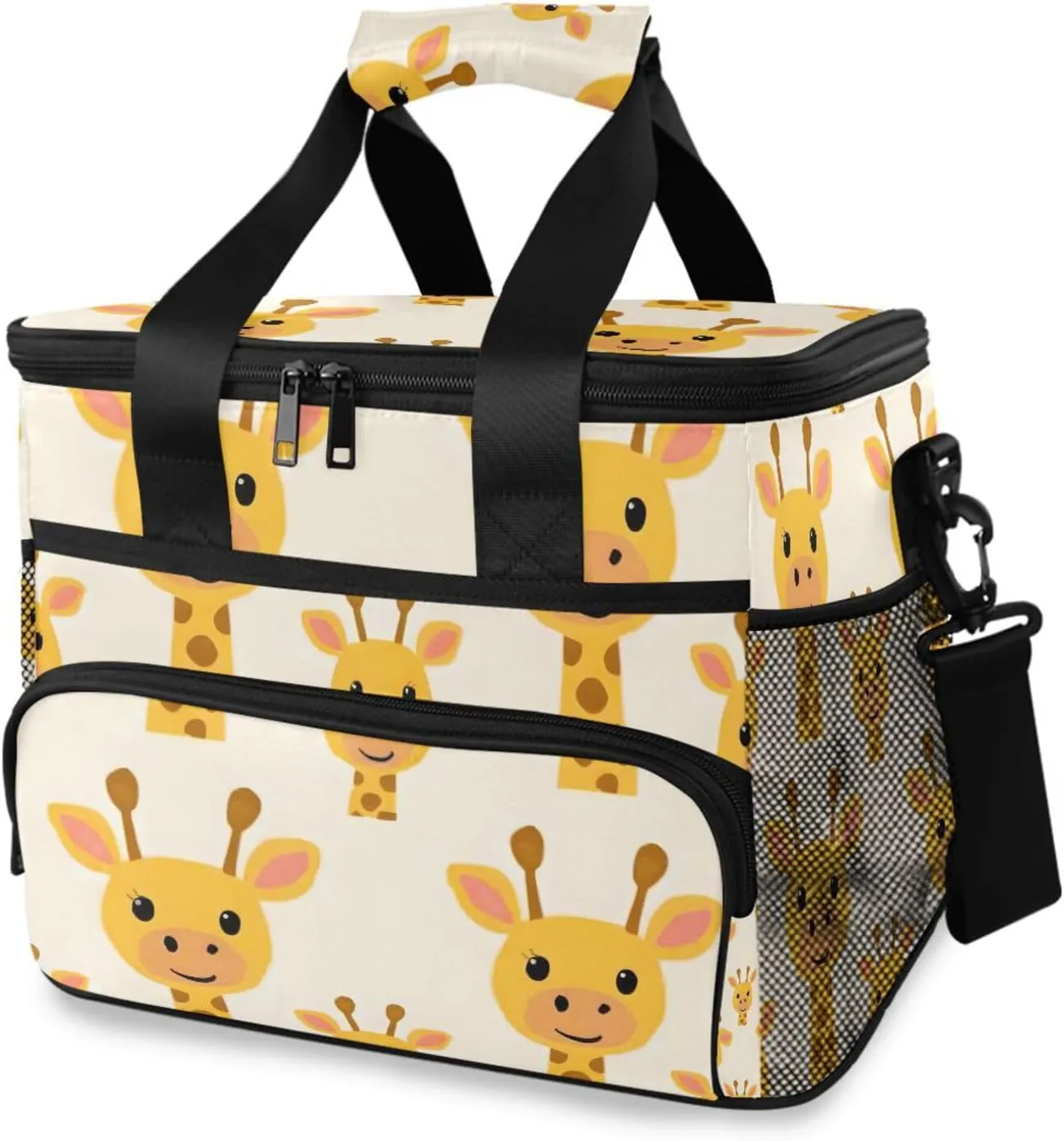 Giraffe Forest Animal Childish Cooler Bag Insulated Cooler Soft Sided Cooler 24 Can Portable Picnic Bag Large Leakproof Lunch Bag Box for Beach Grocery Camping Travel Car Men Women