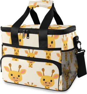Giraffe Forest Animal Childish Cooler Bag Insulated Cooler Soft Sided Cooler 24 Can Portable Picnic Bag Large Leakproof Lunch Bag Box for Beach Grocery Camping Travel Car Men Women