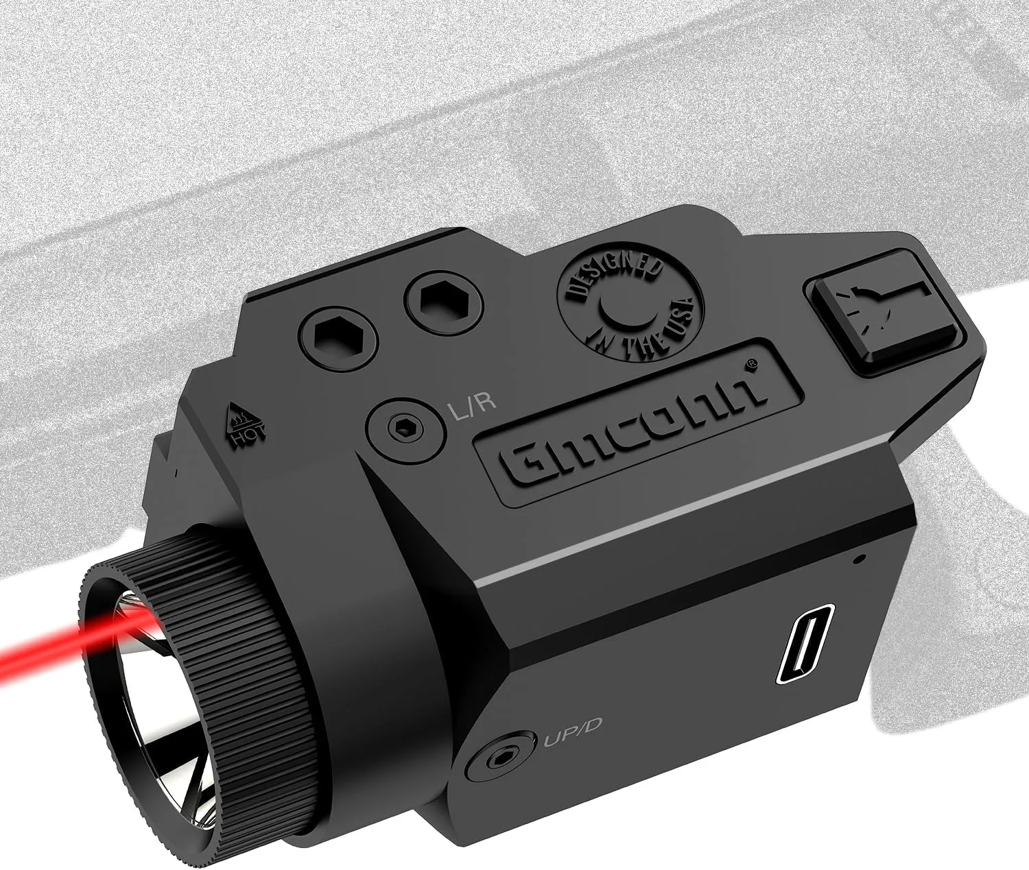 Gmconn Pistol Red Laser Flashlight Combo, Tactical Pistol Light 650 Lumen LED Flashlight with Red Beam for Glock Taurus