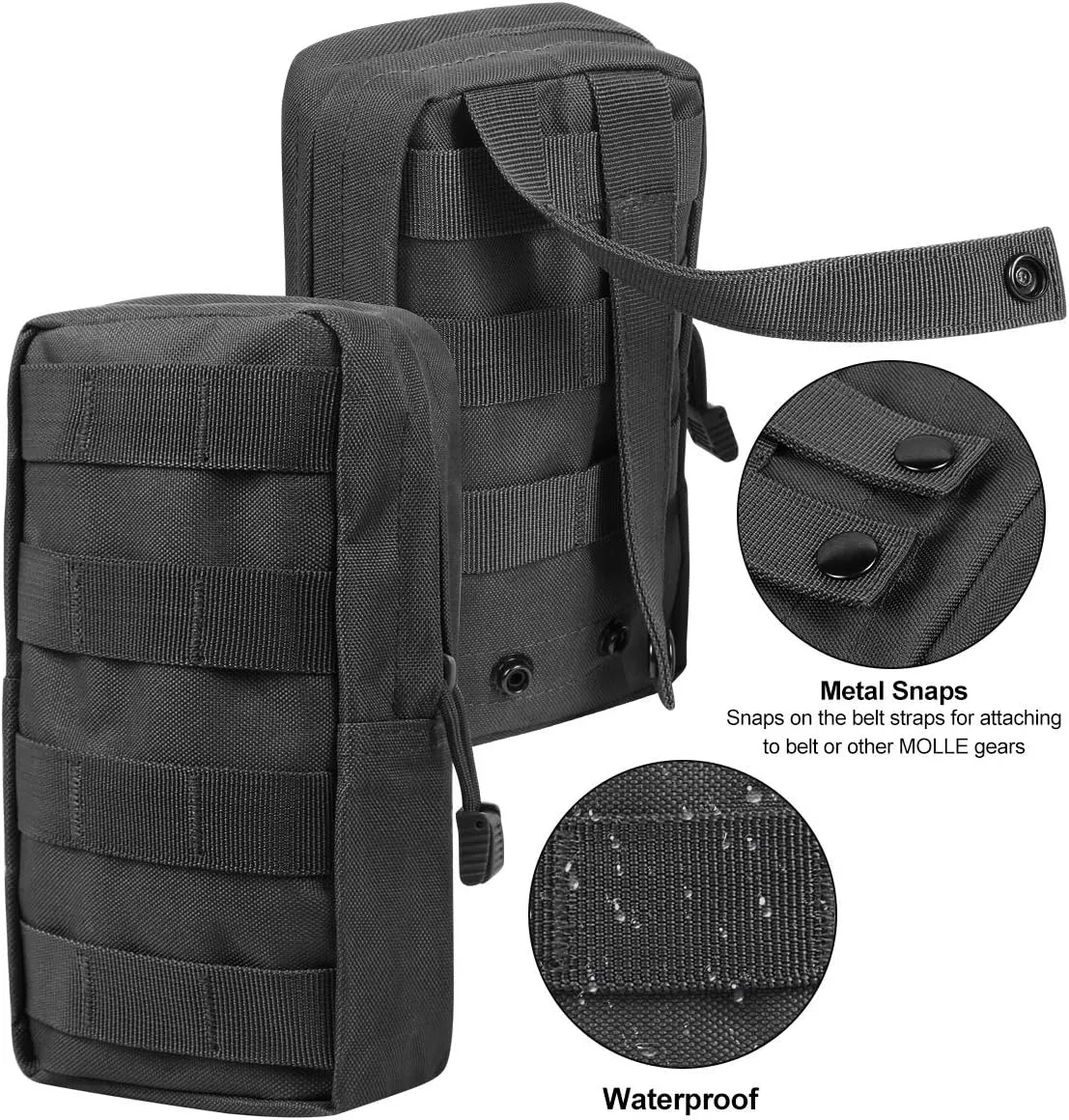 Gogoku 3 Pack Molle Pouch Combo Water Bottle Pouch Holder Tactical Molle Pouches Compact Utility Waist Bag Pack