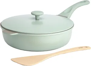Goodful All-in-One Pan, Multilayer Nonstick, High-Performance Cast Construction, Multipurpose Design Replaces Multiple Pots and Pans, Dishwasher Safe Cookware, 11-Inch, 4.4-Quart Capacity, Sage Green