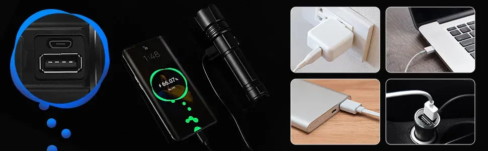Goreit Flashlight P70. - 990000 Lumens, Rechargeable