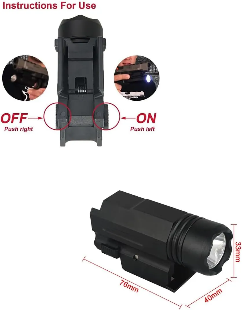 GOTICAL Beretta M9 Mount Picatinny Rail Mount for Hunting Shooting | Beretta M9 Mount Rail Adapter Strong Grips Durable Items (Rail Mount & Flashlight)