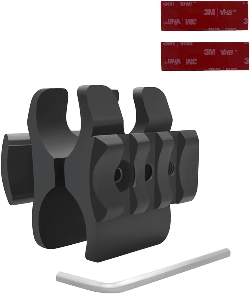 Gotical Tactical Shotgun Barrel Clamp Mount w/Built in 3-Slot Picatinny Rail on Both Sides (2 PCS 4x6 mm Gasket Silicone Elastomer Included)