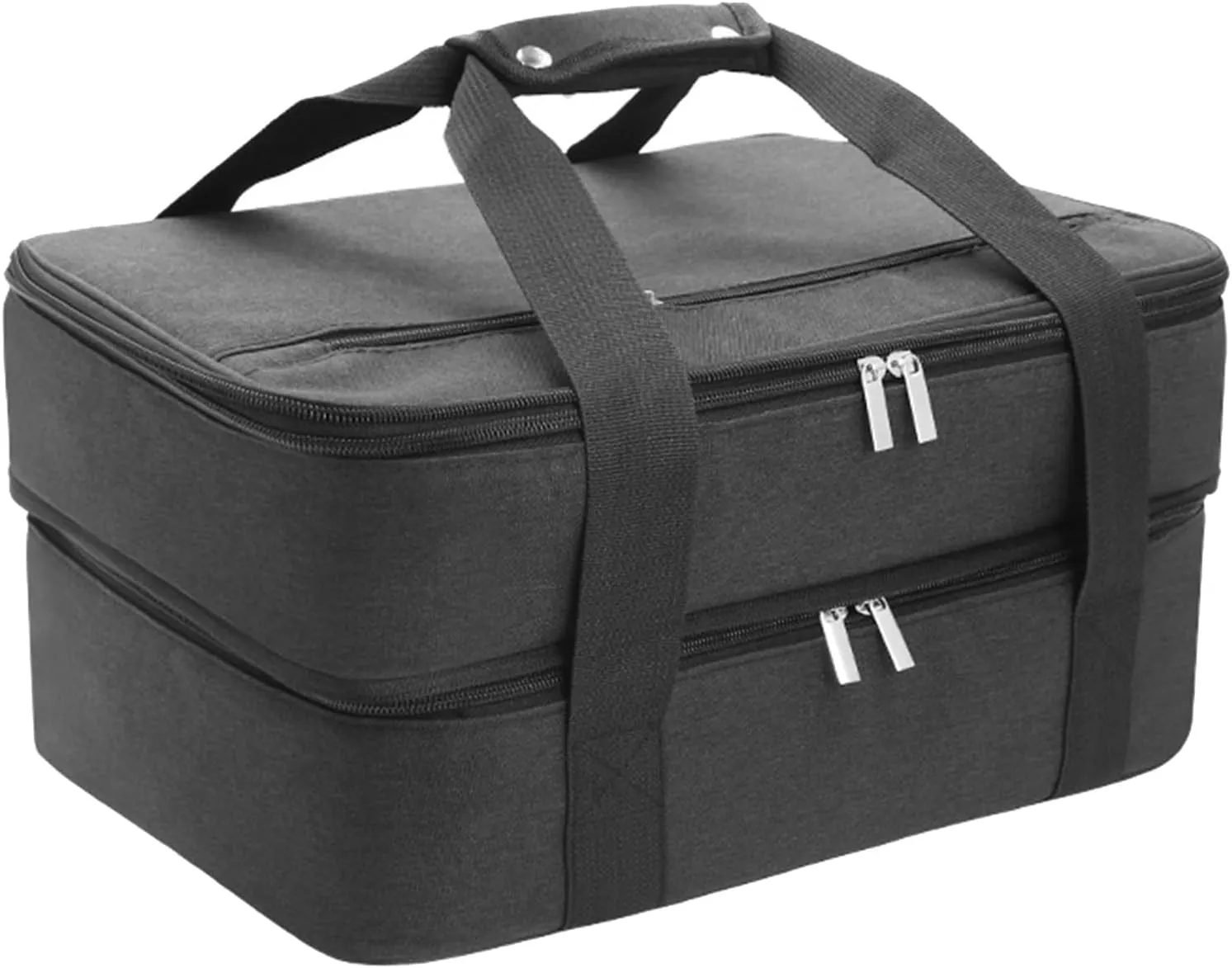 Grebest Picnic Bag Food Storage Bag Lunch Bag Zipper Closure Expandable Insulated Bento Bag Thermal Bag for Office School Picnic Black