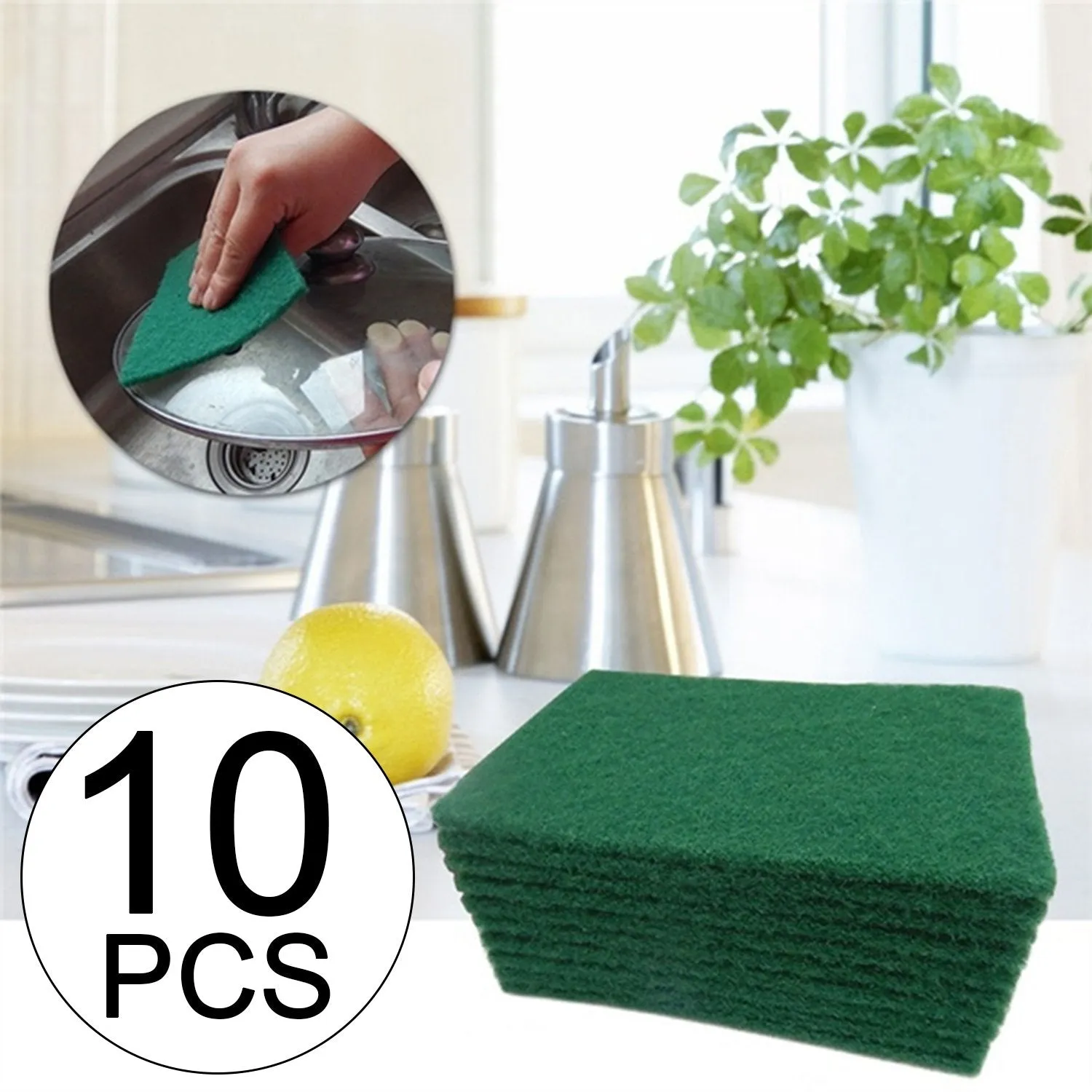 Green Kitchen Scrubber Pads for Utensils and Tiles