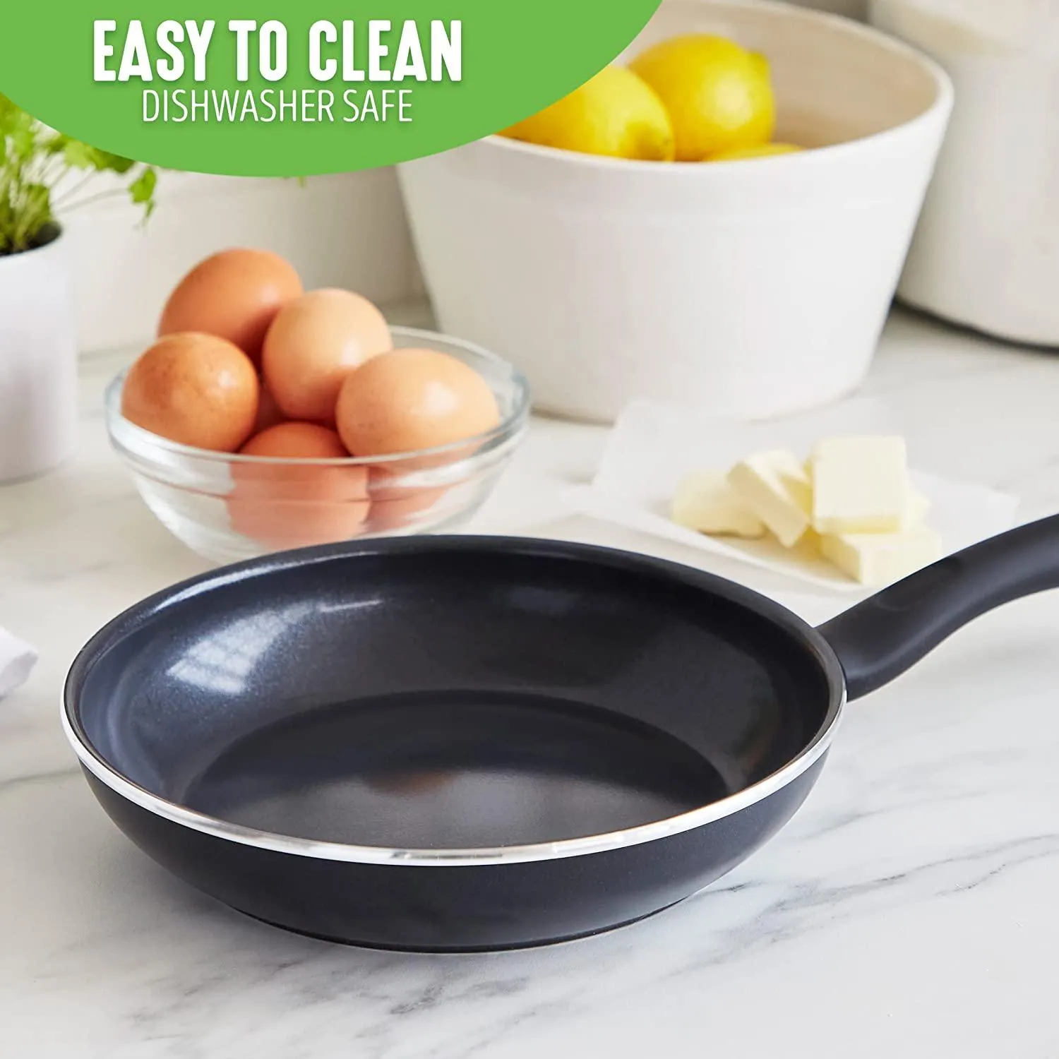 GreenLife Soft Grip Diamond Healthy Ceramic Nonstick, 16 pc Cookware Pots and Pans Set, PFAS-Free, Dishwasher Safe