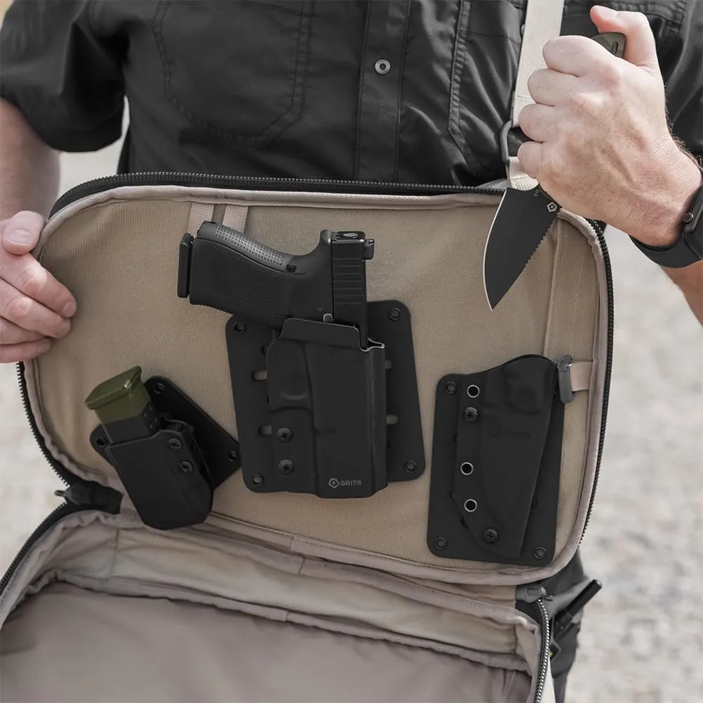 GRITR Kydex Hook & Loop Panel Insert for Holsters, EDC Organizer for Military Gear & Tactical Equipment, Rigid Hook and Loop Panel Backpack Insert w/Hardware Kit