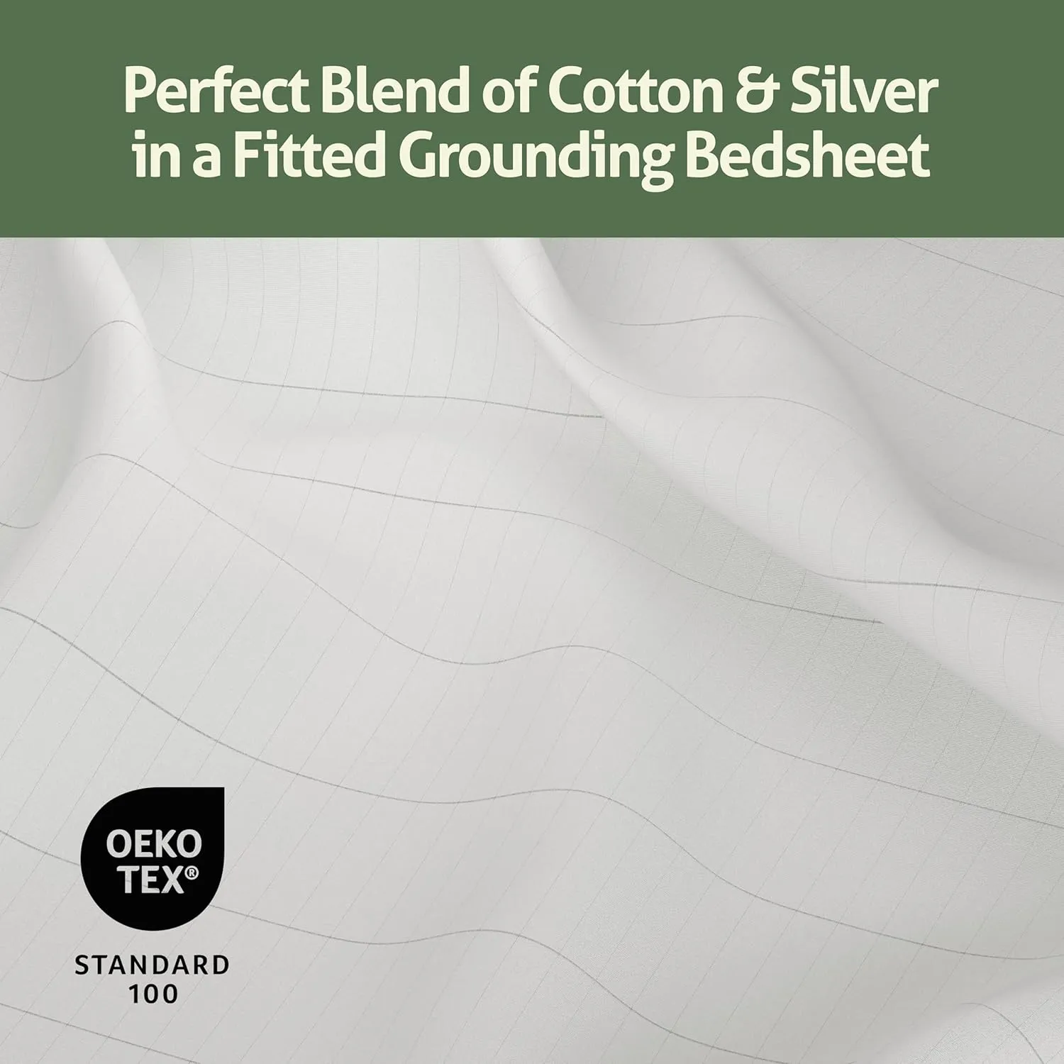 Grounding Sheets Queen Size 60x80x13.5 Inches – 95% Organic Cotton 5% Silver, White Grounded Sheets Queen Size for Overall Improved Wellbeing, with 15 ft Grounding Cord