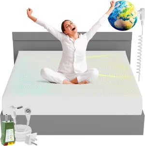 Grounding Sheets Queen Size 60x80x13.5 Inches – 95% Organic Cotton 5% Silver, White Grounded Sheets Queen Size for Overall Improved Wellbeing, with 15 ft Grounding Cord