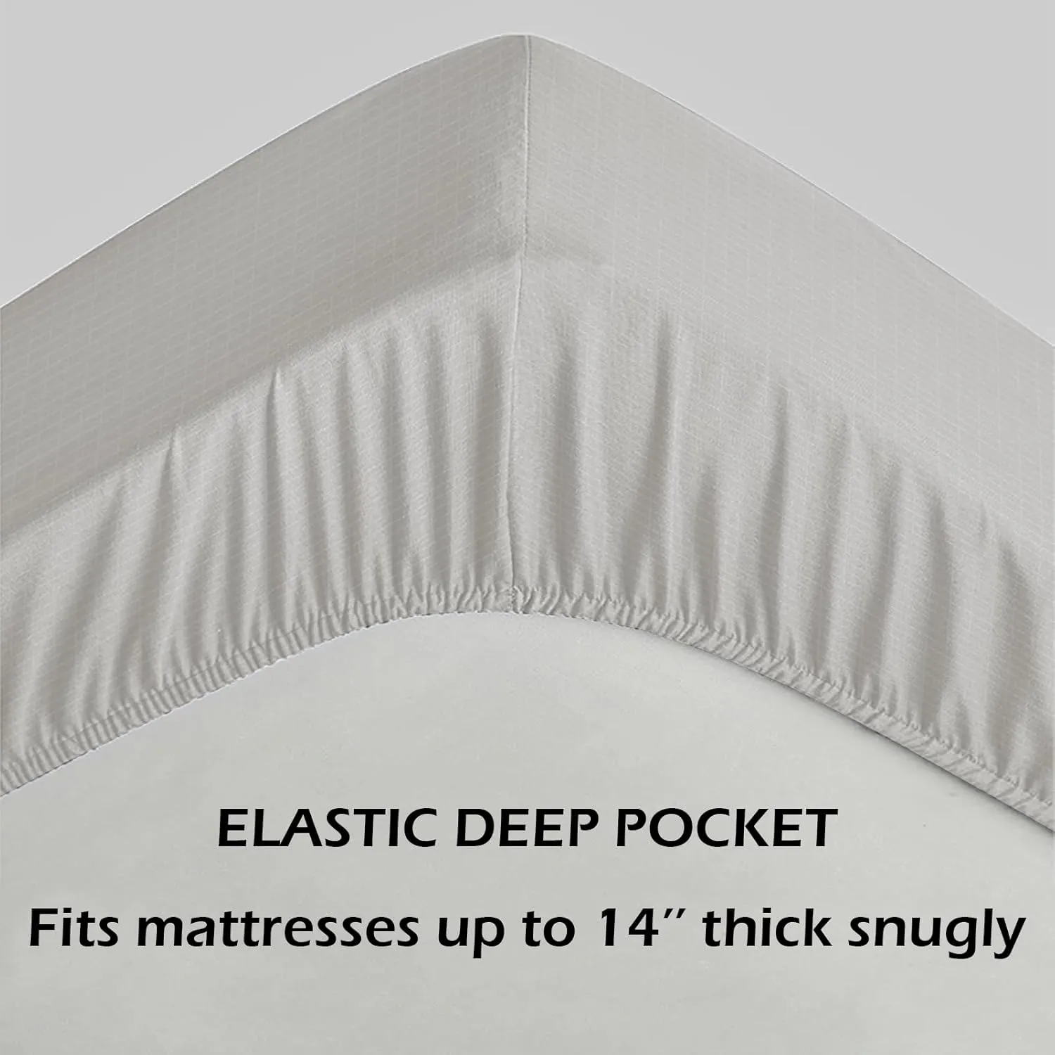 Grounding Sheets,Grounding Fitted Sheet with 15 Feet Cord, Natural Healthy Sleep Solution, Grounding Bed Cover for Enhanced Well-Being(Queen,White)