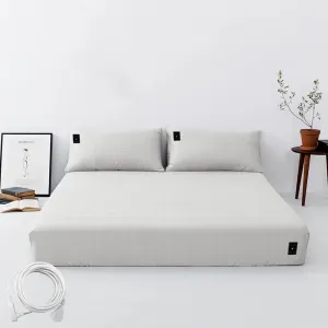 Grounding Sheets,Grounding Fitted Sheet with 15 Feet Cord, Natural Healthy Sleep Solution, Grounding Bed Cover for Enhanced Well-Being(Queen,White)