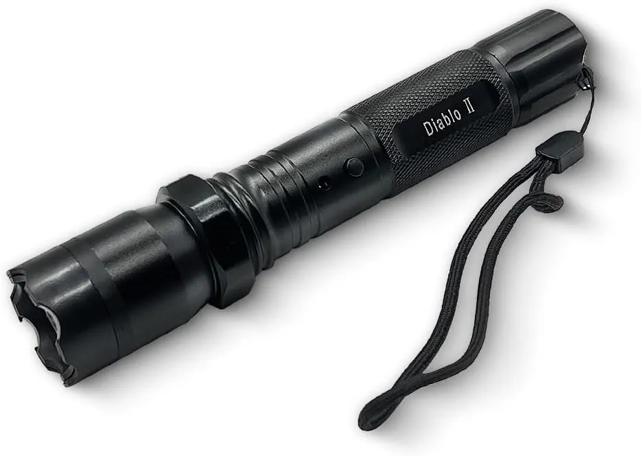 Guard Dog Security Diablo 2 Tactical Stun Gun For Self Defense with LED Flashlight for Men, Women, Police Strength Power, Concealed Technology, Rechargeable Battery, Free Holster, Car Charger Included