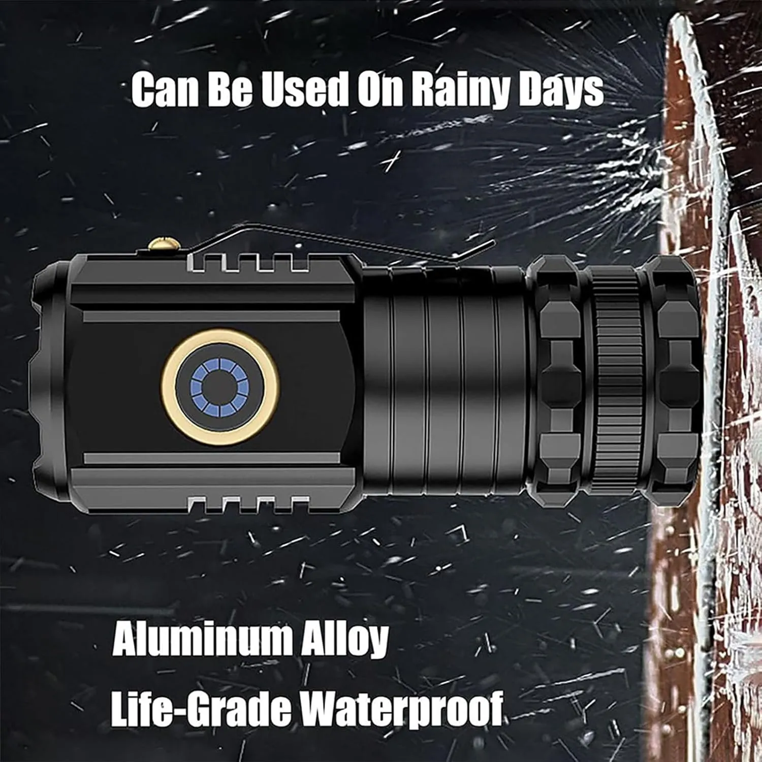 GUSHYjkh High Powered Torches, LED Flashlight, Rechargeable, Compact, 1600 Lumens, 200m Range, 2 x 18350 Li-ion Battery, IPX5 Waterproof, Magnetic Base & Clip, Compact Design, Emergency & Outdoor Use