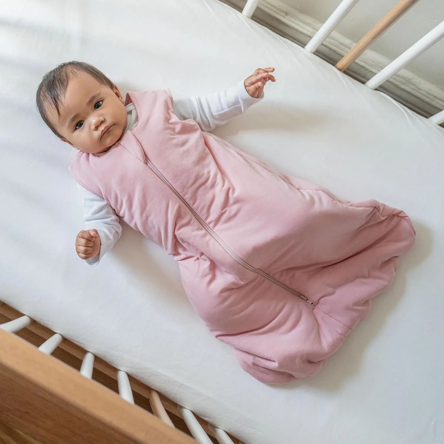 HALO Sleepsack Supersoft Wearable Blanket, Viscose Made from Bamboo, Sleeping Bag for Babies, 1.5 TOG, 6 – 12 Months, Medium, Dusty Pink