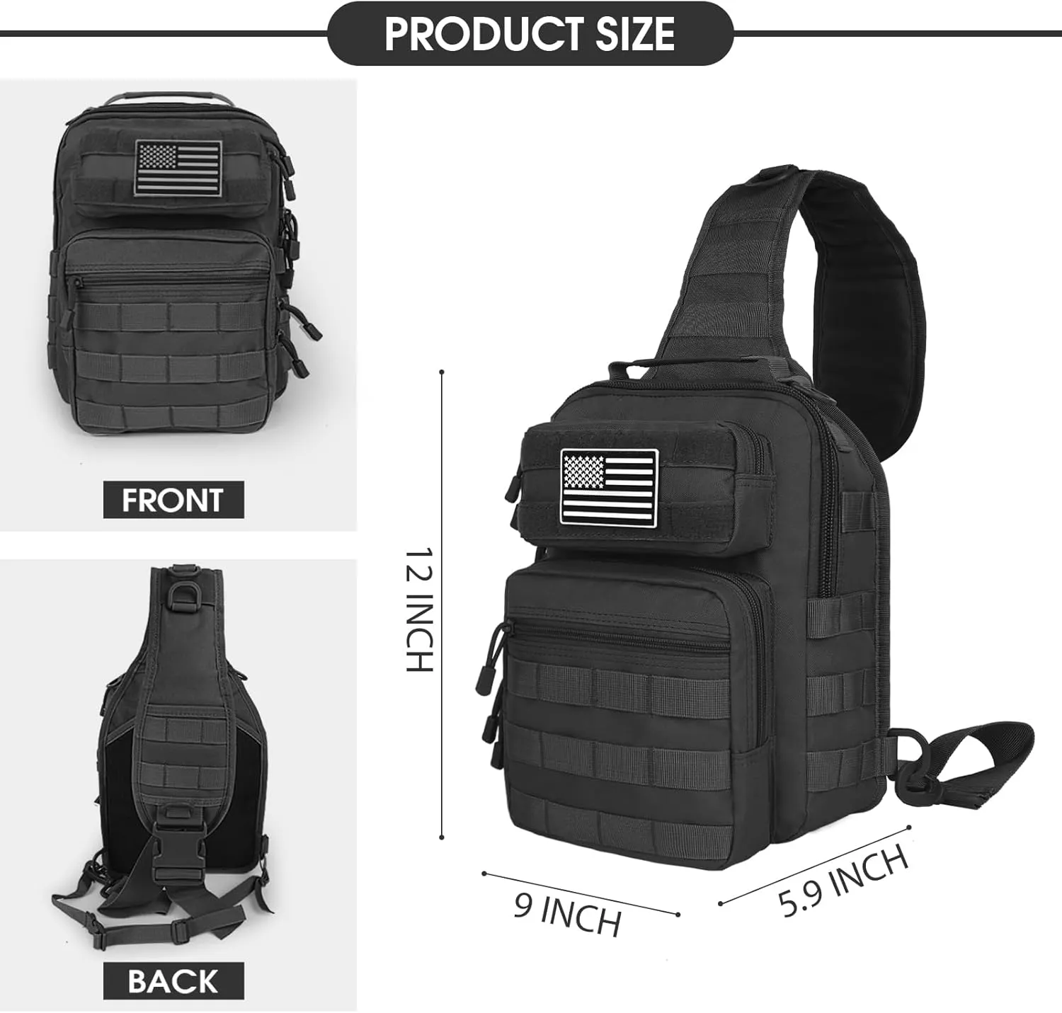 HAOMUK Tactical Sling Bag Backpack Military Rover Shoulder Sling Pack Small EDC Crossbody Chest Bag for Men
