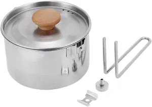 Happyyami 304 Stainless Steel Collapsible Camping Kettle Outdoor Cooking Pot for Hiking Portable Noodles Pot Storage Bag