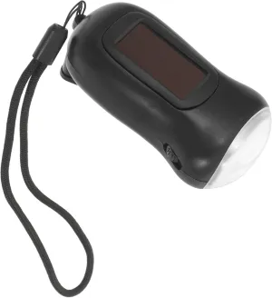 Happyyami Multi-Function Solar Hand Crank Flashlight Led Long Lasting for Outdoor Activities