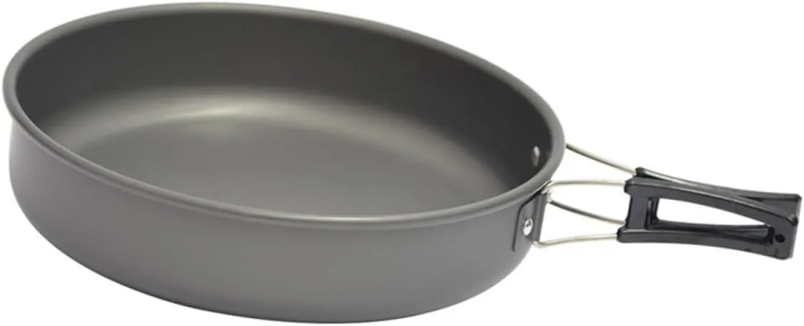 Happyyami Outdoor Non-stick Aluminum Cookware Portable Cooking Pot Frying Pan for Camping Practical for Hiking and Outdoor Adventures