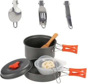 Happyyami Picnic Pot Set Lightweight Camping Cooking Utensils for Hiking Backpacking Outdoor Cooking