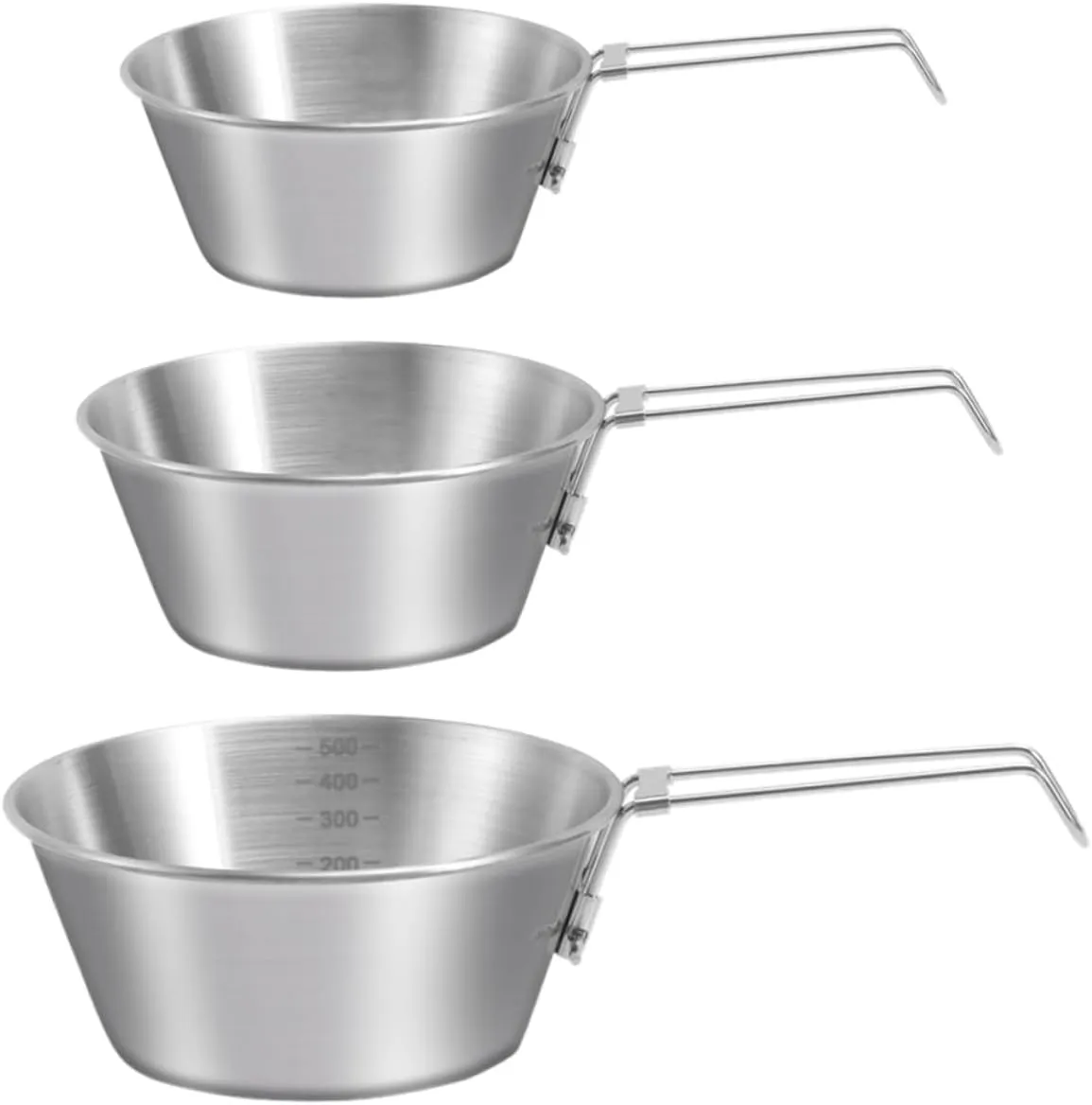 Happyyami Portable Camping Bowl 304 Stainless Steel Folding Bowl with Handle Perfect for Hiking Backpacking Bbq