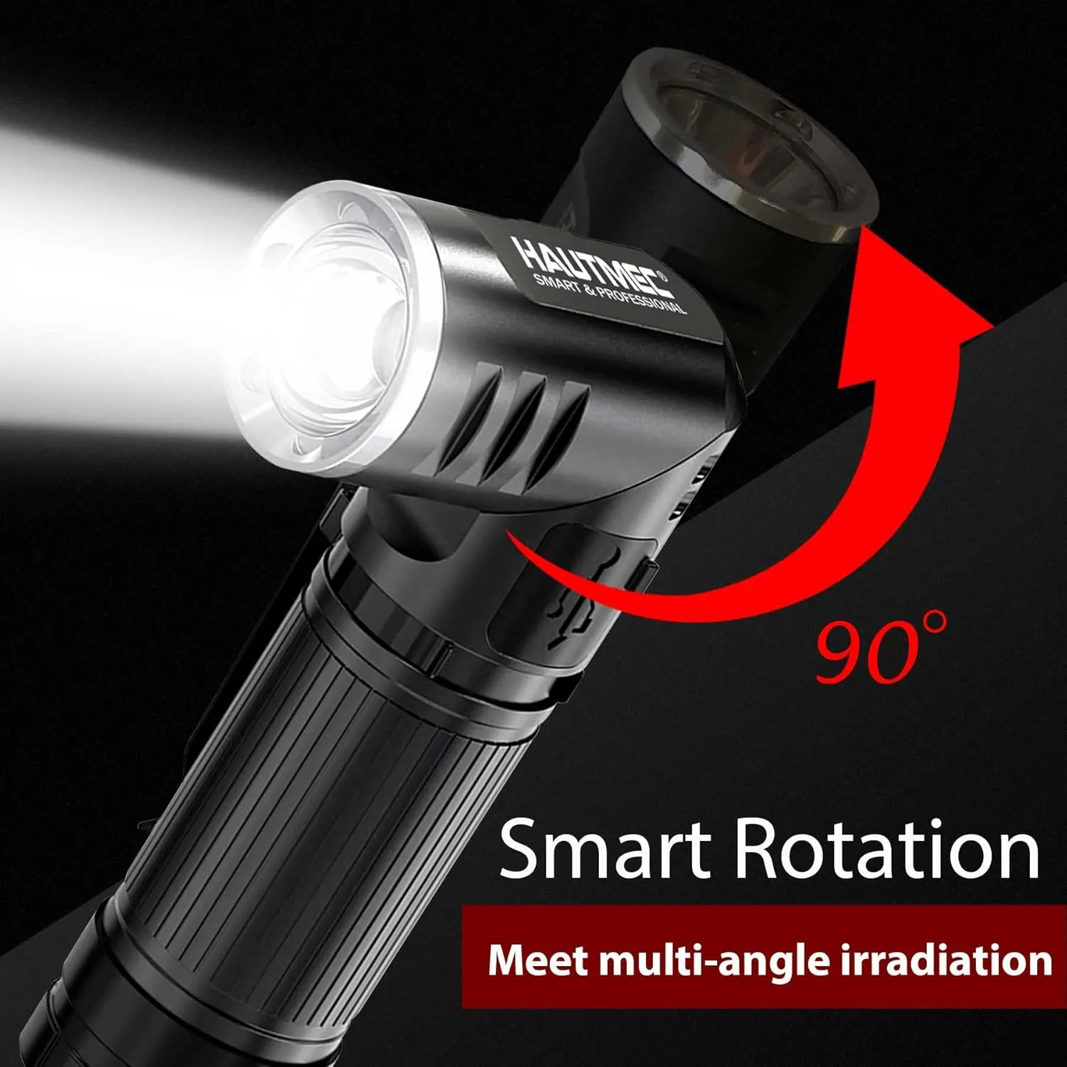 HAUTMEC Rechargeable LED Flashlights 500 High Lumens Super Bright Magnetic Flashlight Waterproof Mini Flashlight 3 Modes Handheld Small Flashlights Powerful for Camping, Outdoor, Hiking(4 Pack)
