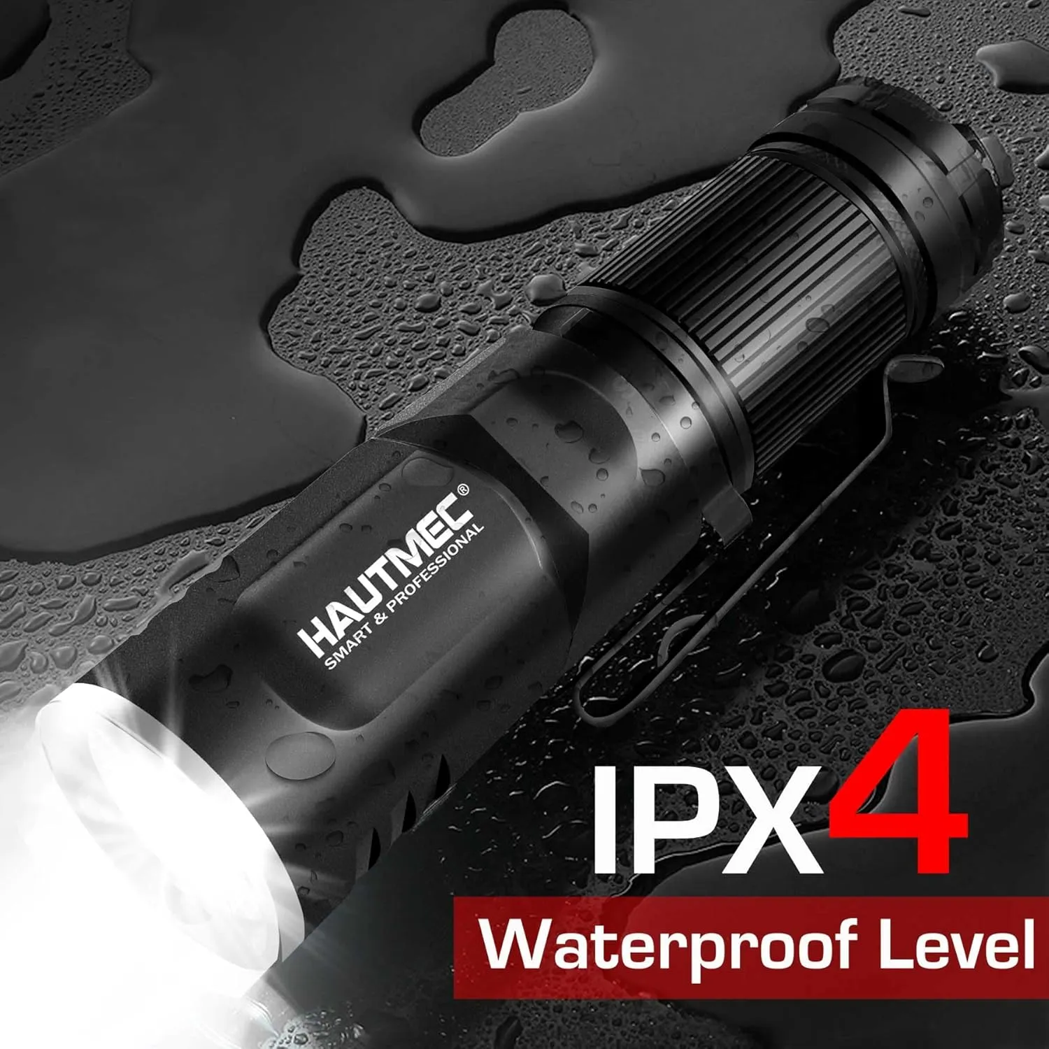 HAUTMEC Rechargeable LED Flashlights 500 High Lumens Super Bright Magnetic Flashlight Waterproof Mini Flashlight 3 Modes Handheld Small Flashlights Powerful for Camping, Outdoor, Hiking(4 Pack)
