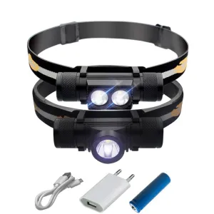 Head flashlight head torch camping light USB headlamp cree xm l2 led headlight 18650 rechargeable battery waterproof head light
