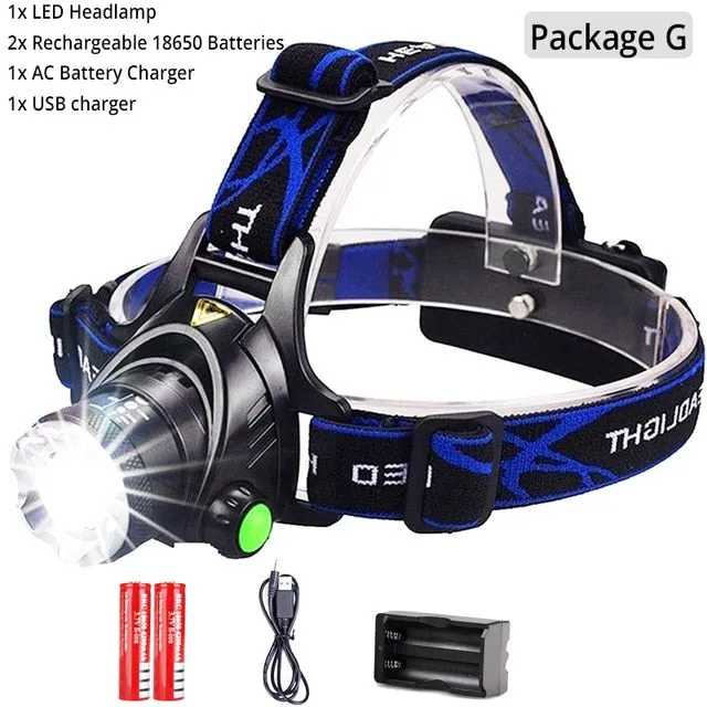Headlamps 6000lumens Led Headlamp L2/T6 Zoomable