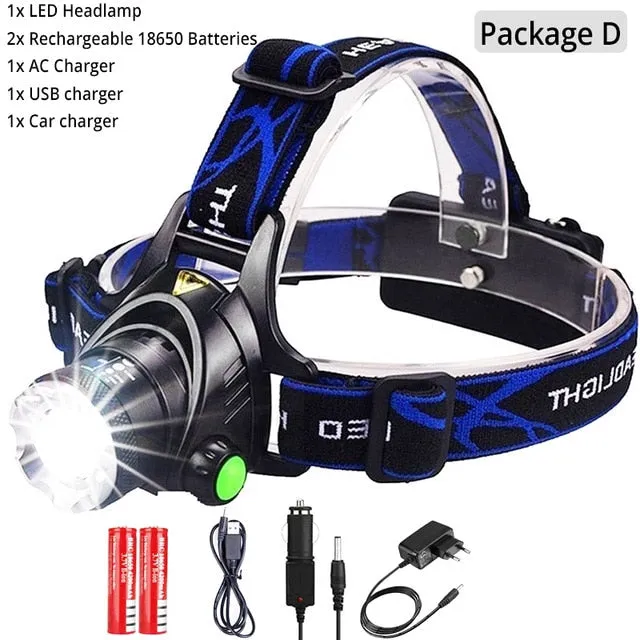 Headlamps 6000lumens Led Headlamp L2/T6 Zoomable