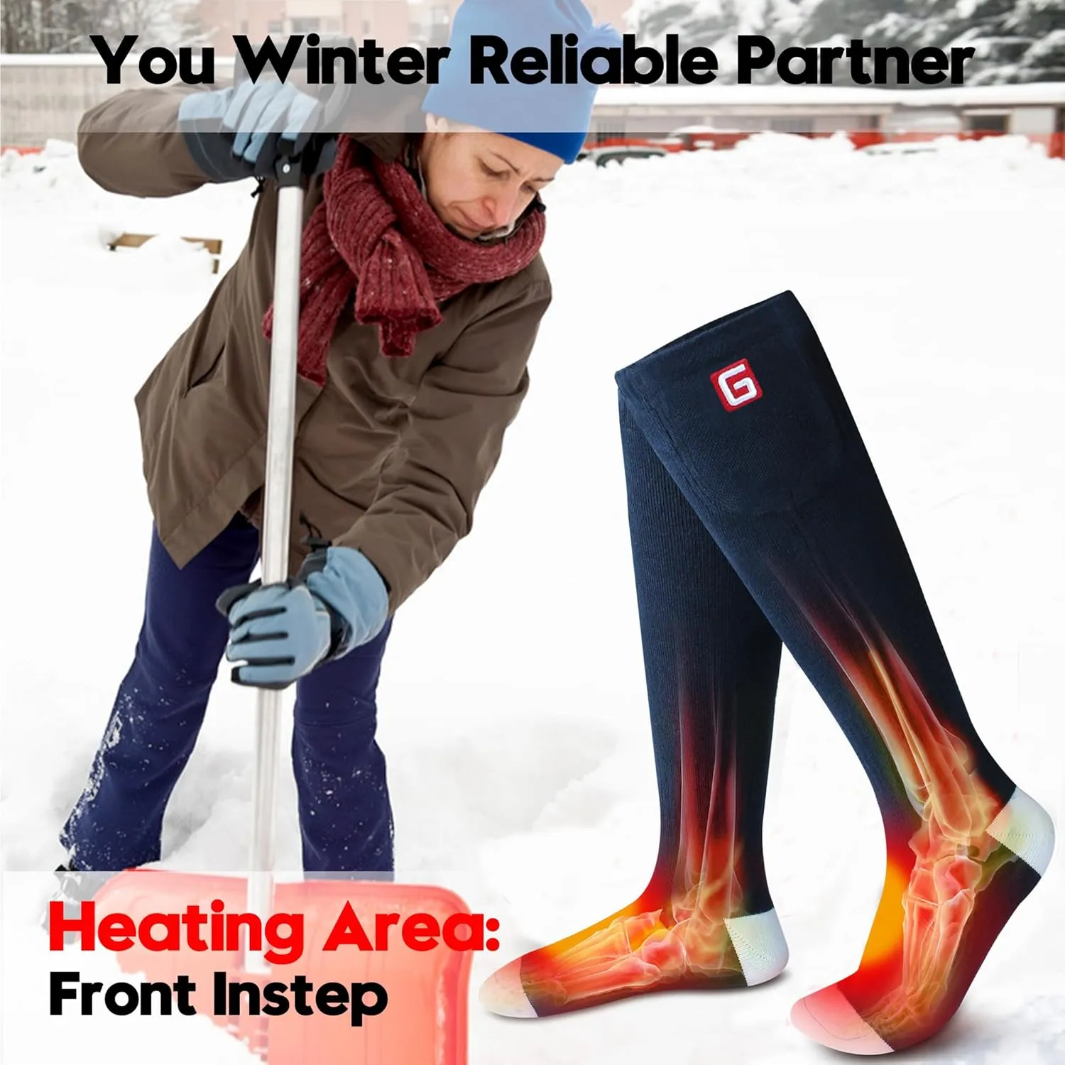 Heated Socks Women Electric Battery Socks Thermal Insulated Socks for Arthritis, Winter Thick Warm Cotton Sox Heating Foot Warmer, Unisex & USA 6-13 Size
