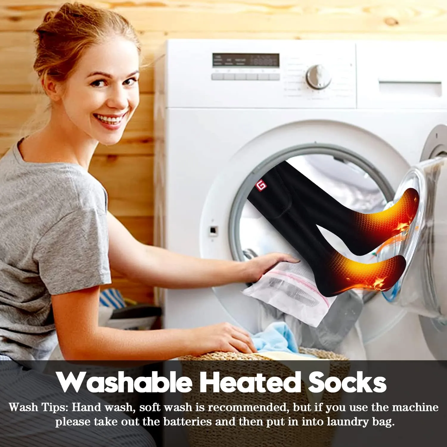 Heated Socks Women Electric Battery Socks Thermal Insulated Socks for Arthritis, Winter Thick Warm Cotton Sox Heating Foot Warmer, Unisex & USA 6-13 Size