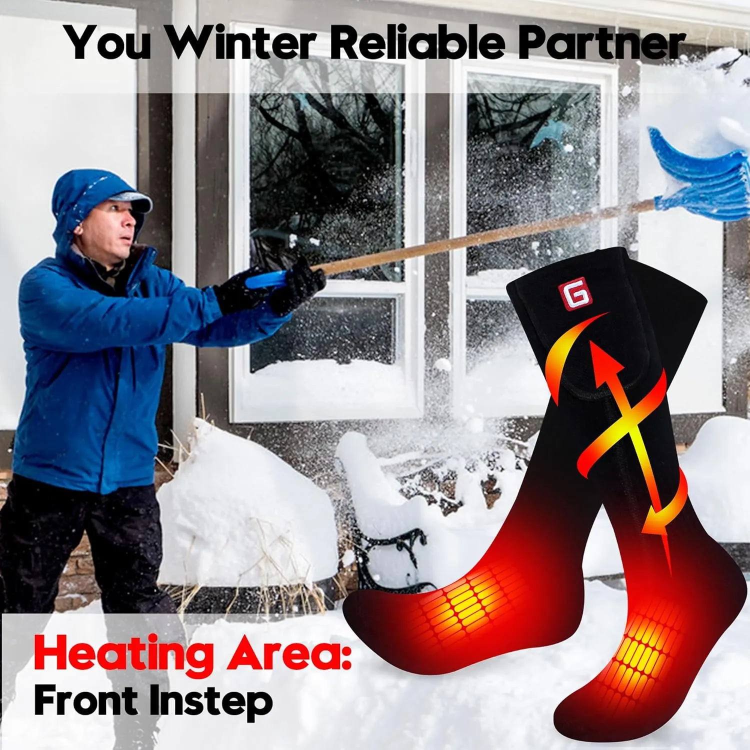 Heated Socks Women Electric Battery Socks Thermal Insulated Socks for Arthritis, Winter Thick Warm Cotton Sox Heating Foot Warmer, Unisex & USA 6-13 Size