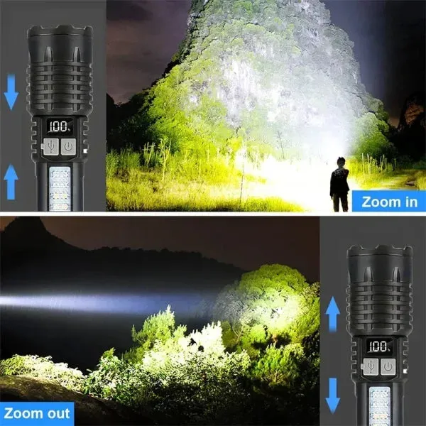 Heinast High Power LED Flashlight – Rechargeable COB Torch