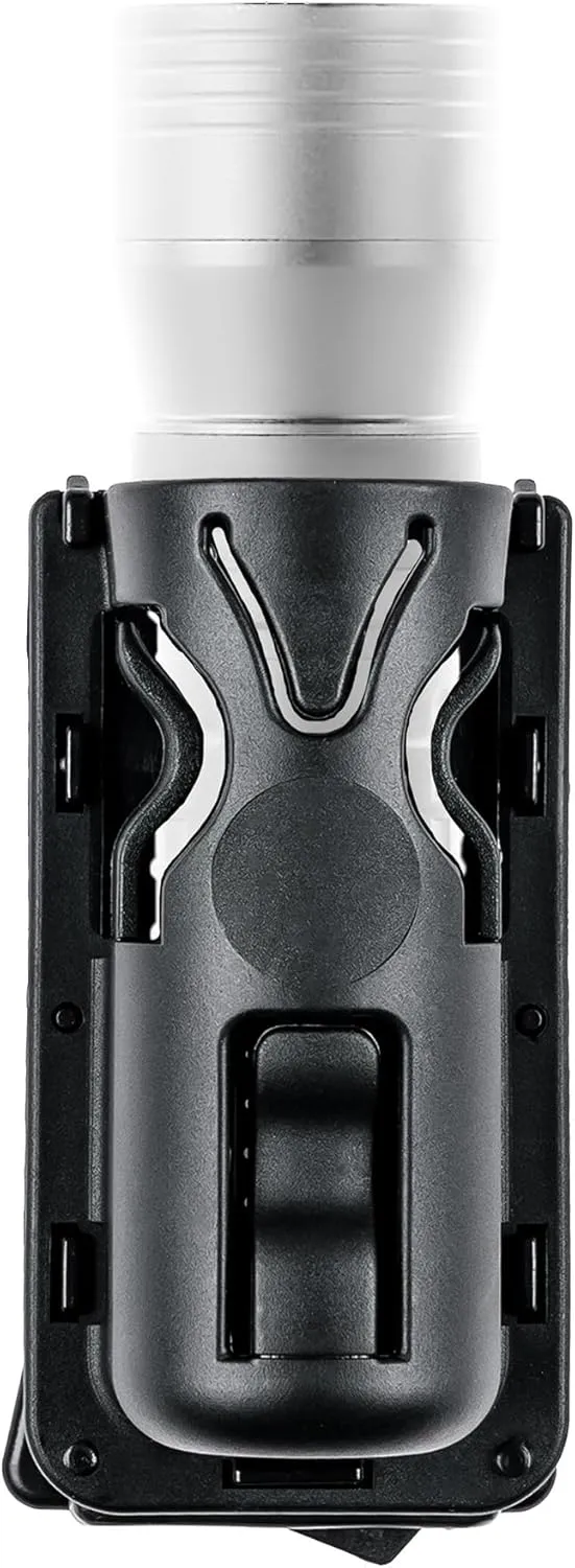 Hero's Pride Edge Flashlight Holder - MOLLE Belt, Tactical Flashlight Holster for Duty Belt, Universal Fit with Rotating Belt, MOLLE System Compatible for Vests, Belts, and Duty Gear