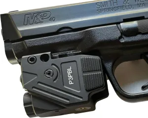 HiLight P3PBL Blue & Purple Laser Light Combo for Handgun 500 Lumens, 3in1 Gun Beam, Compact Laser with Rechargeable Battery, Hard Anodized Aluminum, Blue and Purple Glock Beam for Gun