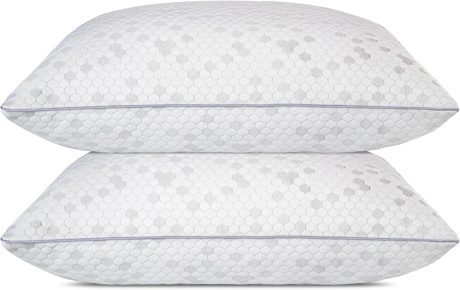 HIMOON Shredded Memory Foam Pillows, Medium Firm Queen Size Pillows 2 Pack,Couples Bed Pillows for Side Back Stomach Sleepers Set of 2