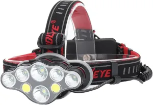 Homoyoyo 8 USB Rechargeable Headlight Cob Camping Flashlight Waterproof Hiking Light