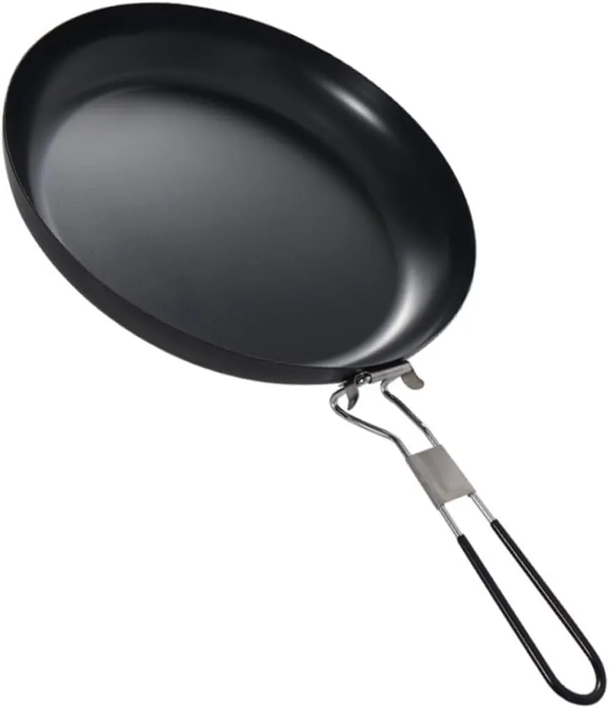 Homoyoyo Foldable Nonstick Pan 9 Inch Camping Frying Pan Coated Portable Steak Frying Cookware for Bbq