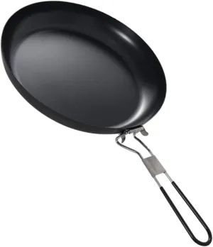 Homoyoyo Foldable Nonstick Pan 9 Inch Camping Frying Pan Coated Portable Steak Frying Cookware for Bbq