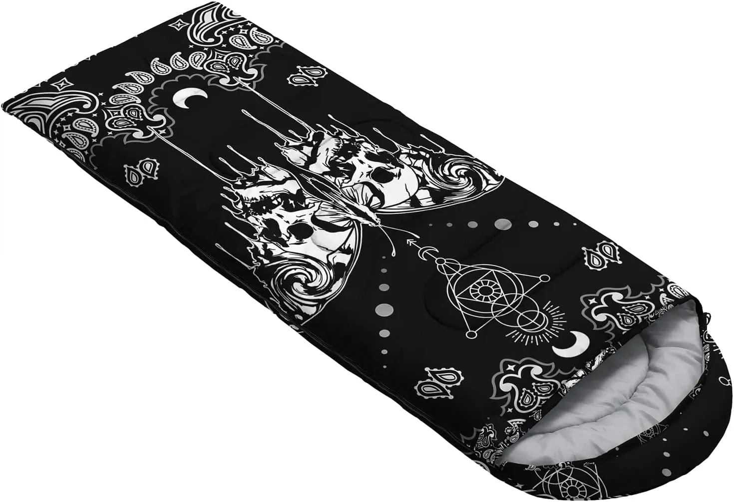 HOSIMA Butterfly Sleeping Bags for Adults and Kids for Camping,Black Gothic Ultralight Sleeping Bag for Cold Weather Summer.