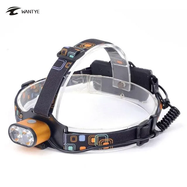 Hot USB Headlamp 6000 Lumen XML T6 3 Mode LED Head Light Camping Fishing Head Flashlight Torch 18650 Battery AC/Charger USB Line