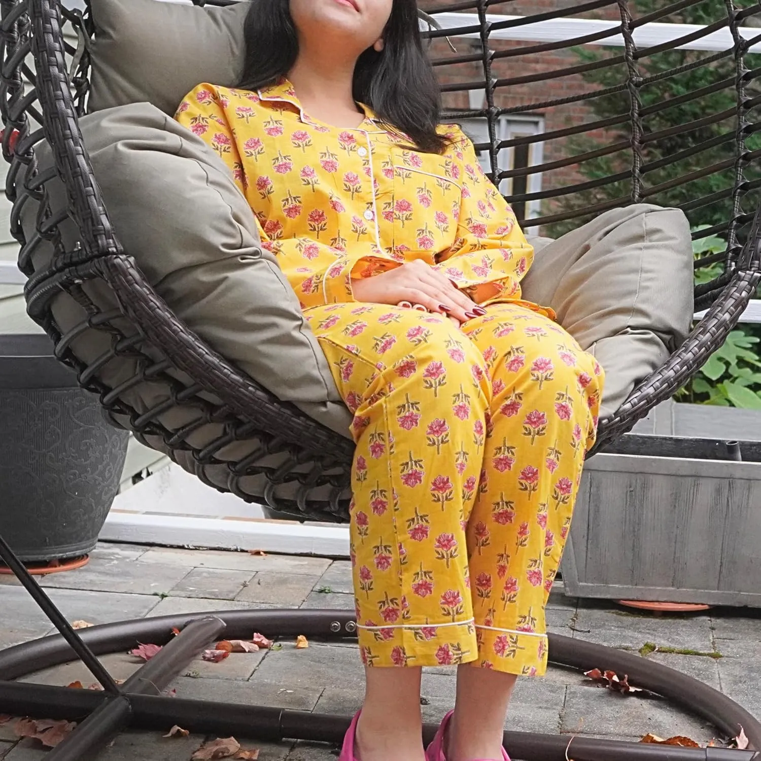 Huar Cotton Pajamas for Women Set - Luxurious Cotton Womens Pajama Sets - Comfortable PJ Set, Breathable & Light Pjs