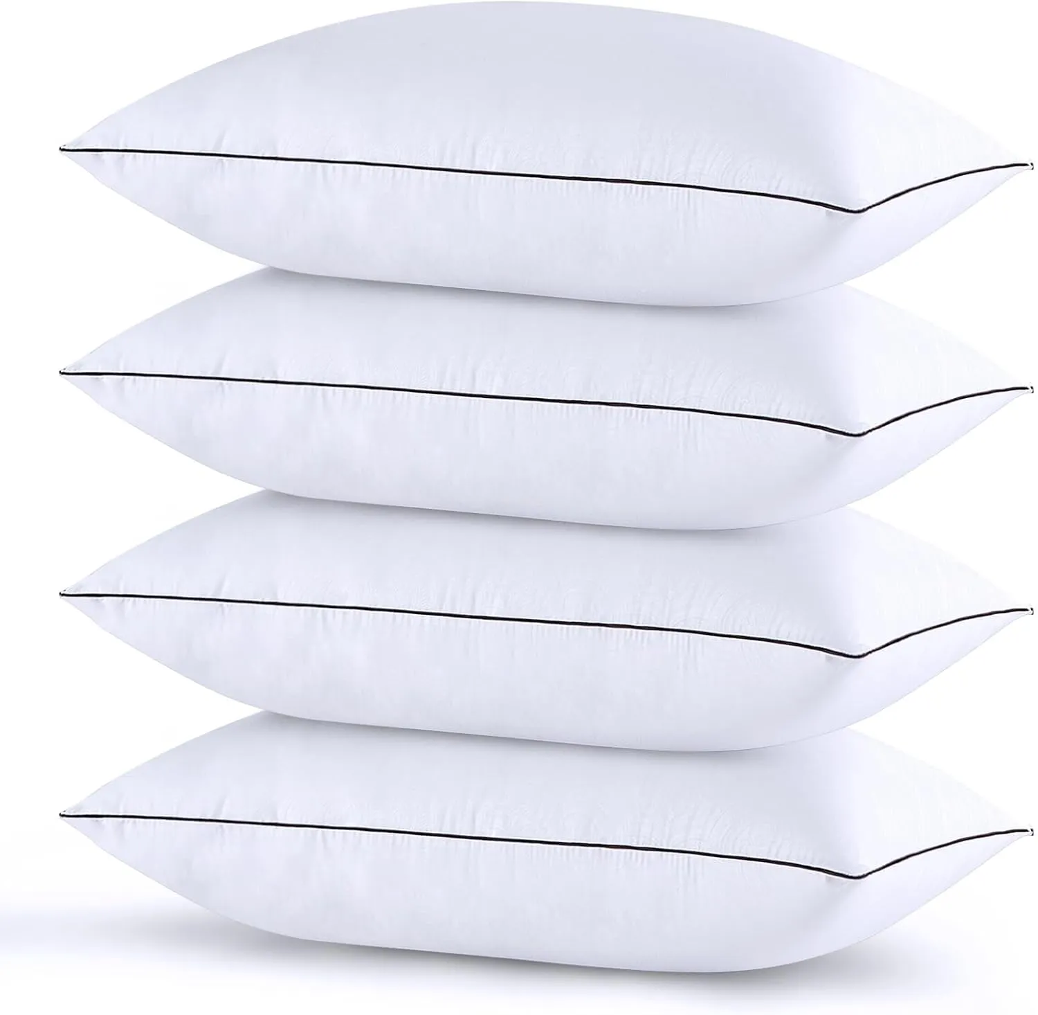 HUXMEYSON Pillows Standard Size Set of 4, Bed Pillows Set of 4, Down Alternative Luxury Hotel Pillows for Sleeping，Standard Pillows Set of 4 for Side and Back Sleepers, White