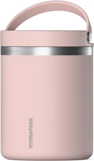 Hydrapeak 32oz Stainless Steel Vacuum Insulated Thermos Food Jar | Thermos for Hot Food and Cold Food, Wide Mouth Leak-Proof Soup Thermos for Adults, 10 Hours Hot and 16 Hours Cold (Blossom Pink)