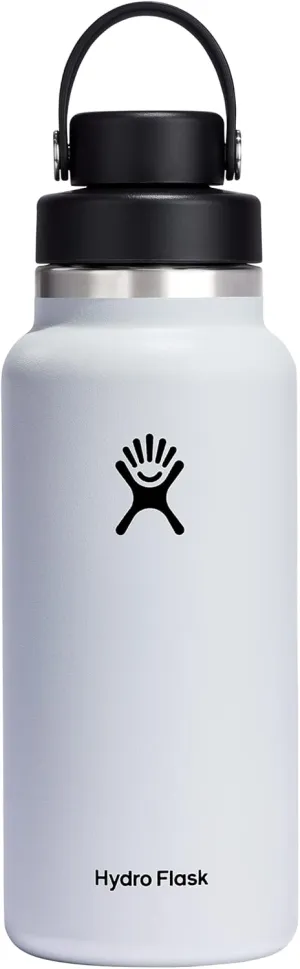 HYDRO FLASK Wide Mouth Chug Cap vacuum insulated stainless steel water bottle with leakproof closeable lid for cold water drinks, sports, travel, car and school