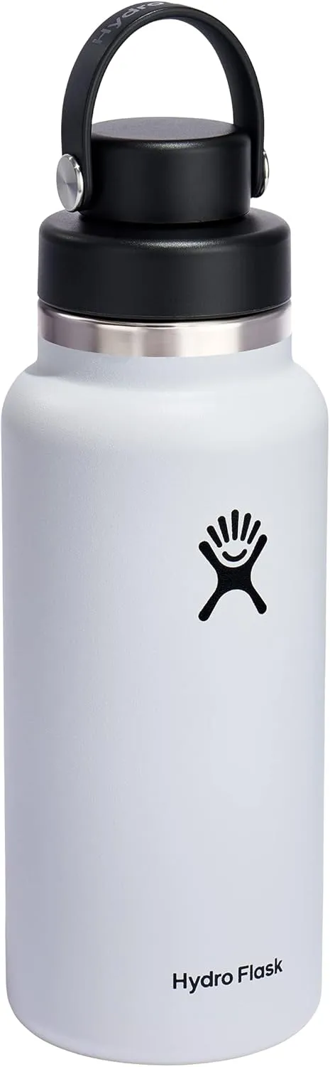 HYDRO FLASK Wide Mouth Chug Cap vacuum insulated stainless steel water bottle with leakproof closeable lid for cold water drinks, sports, travel, car and school