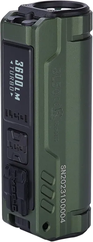 IMALENT BL50 Rechargeable EDC Flashlight 3600 Lumens, UV Light and White LED, High Lumens Portable Flashlights Dual Light Source Pocket Lights for Emergency and Camping (Green)