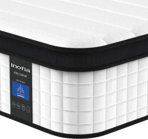Inofia Twin XL Mattress, 12 Inch Hybrid Innerspring Single Mattress Cool Bed, Breathable Soft Knitted Fabric Cover, Twin XL Size
